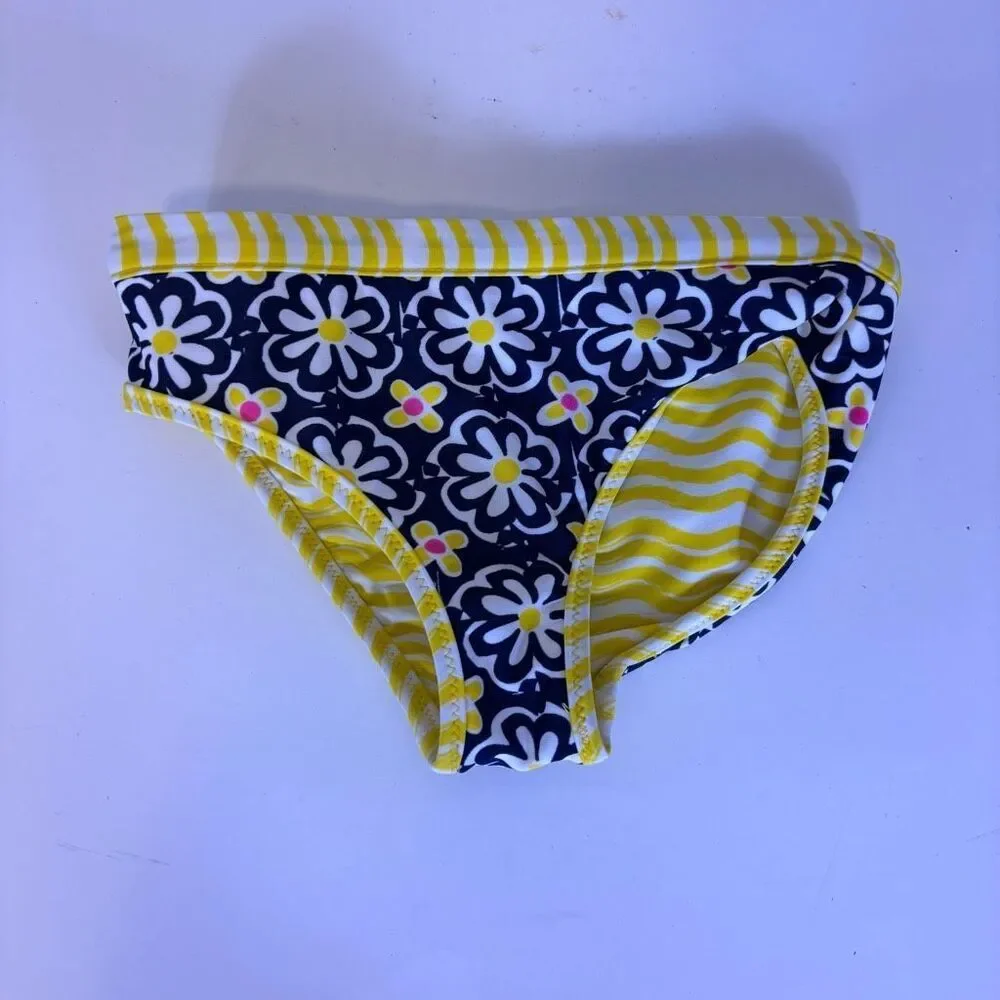 New Hanna Andersson Yellow & White & Blue Floral Reversible Swimsuit Bottoms‎ 4T
